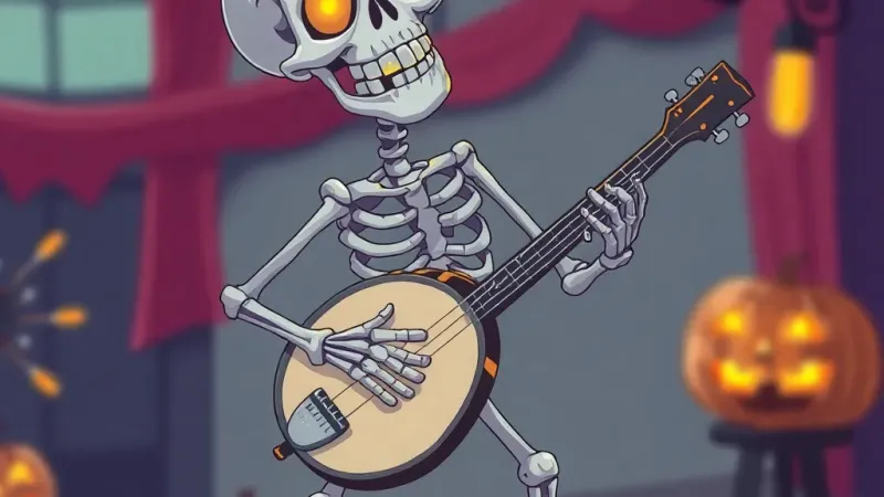Animated Banjo Skeleton: New Halloween Must-Have?
