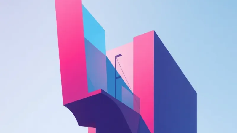 Pink and Blue Building: Critics Find Depth in Paint