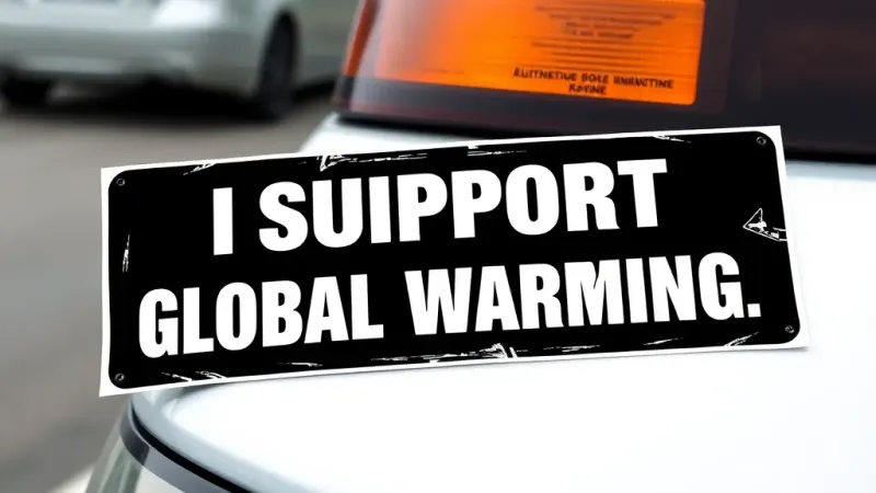 Climate Change Sticker: Society's Absurd Debate