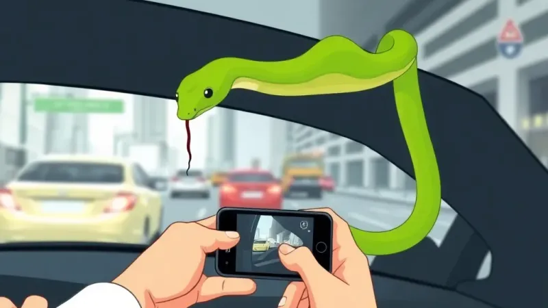 Serpentine Stowaway: Internet's New Favorite Commuter